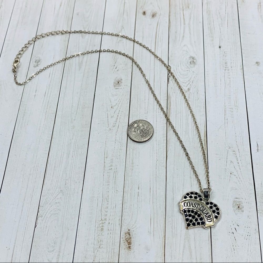 Coast Guard Crystal Heart Necklace‎